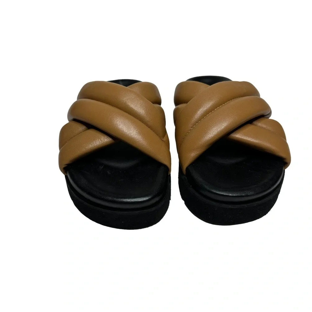 NEW Seychelles Driving Force Platform Sandal in Tan Leather 6